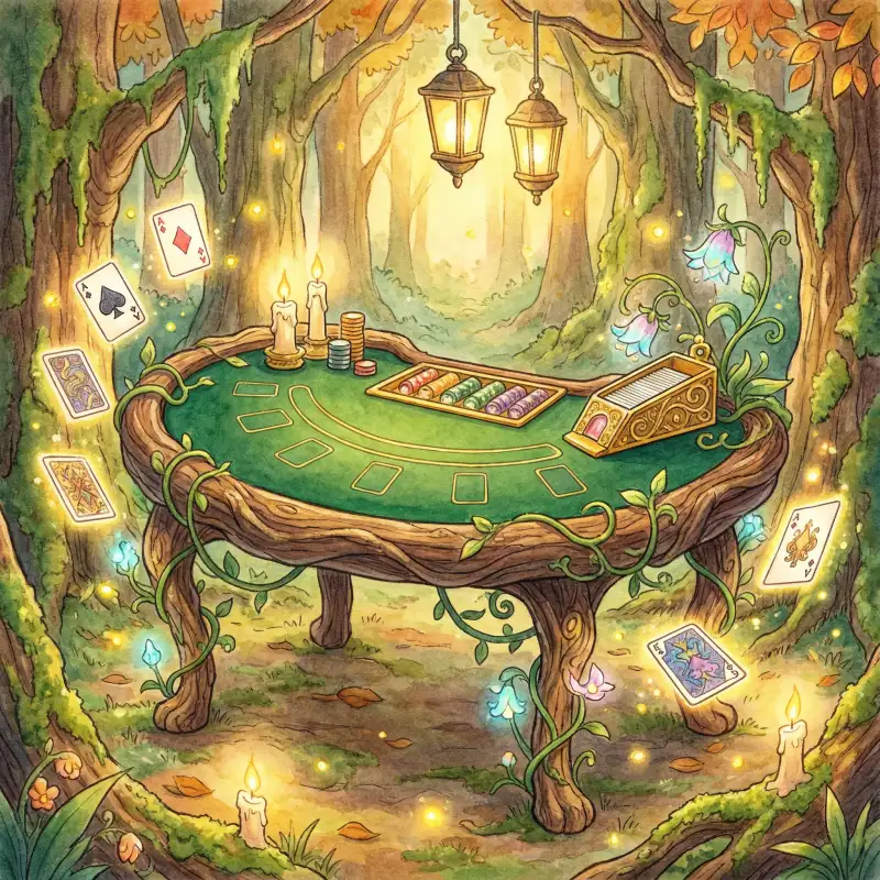 Mesa de blackjack encantada en el bosque mágico de Rivalo MX
